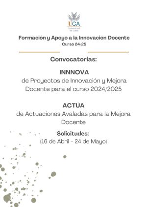 Inicio Convocatorias de Apoyo a la Innovación Docente: INNOVA y ACTÚA