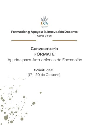 – Fin del plazo de solicitudes – Convocatoria de Apoyo a la Innovación FÓRMATE: Ayudas para Actuaciones de Formación